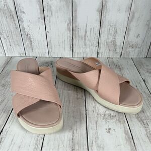ECCO Touch Plateau Platform Criss Cross Slide Sandals Womens Sz 10 10.5 EU 41